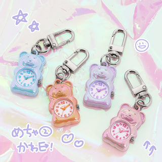 【くまちゃんキーチェンウォッチ】おもちゃみたいなカラフルさに視線クギ付け！CF2A0035 【ネコポス無料】